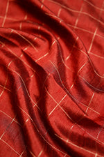 Handwoven Red Banarasi Tussar Silk Saree