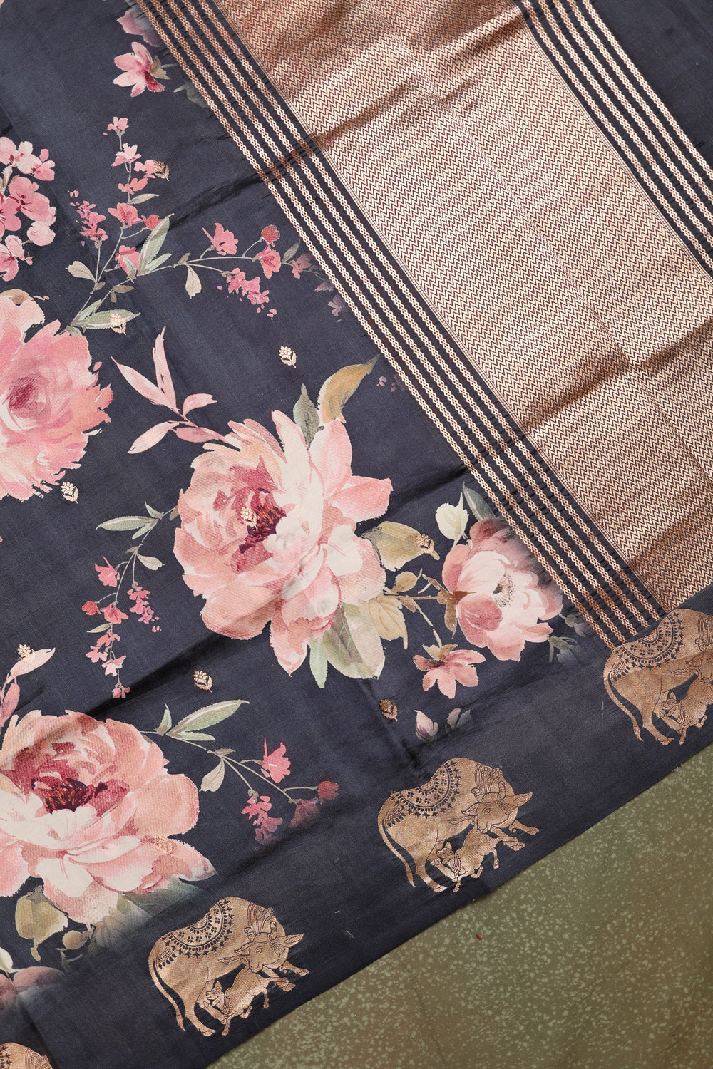 Designer Black Banarasi Katan Silk Saree