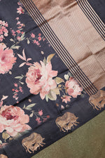 Designer Black Banarasi Katan Silk Saree