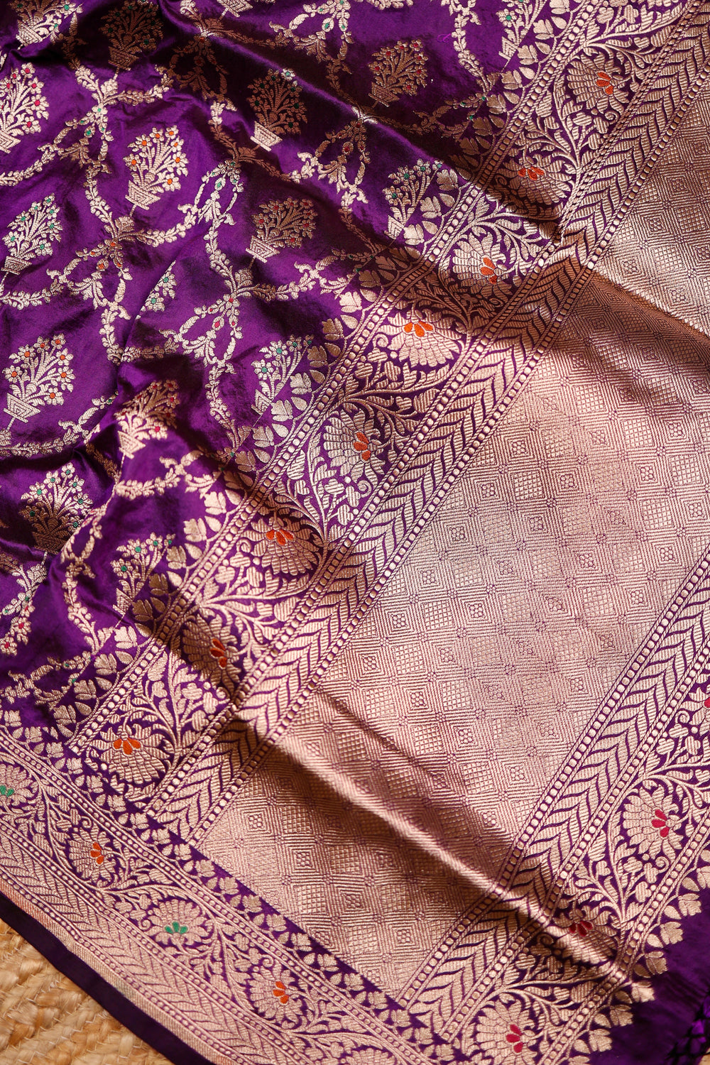 Handwoven Purple Banarasi Katan Silk Suit