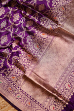Handwoven Purple Banarasi Katan Silk Suit