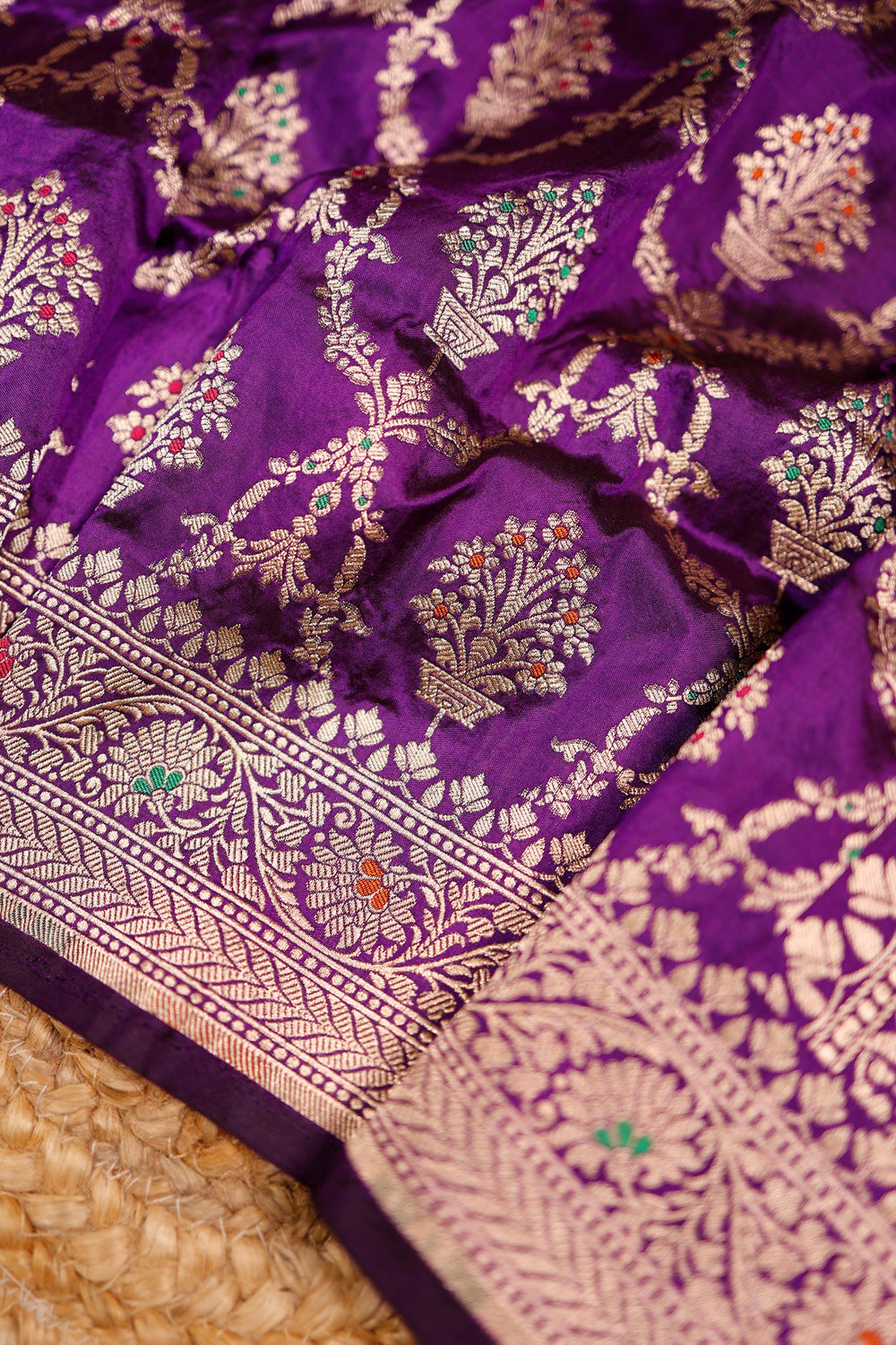 Handwoven Purple Banarasi Katan Silk Suit