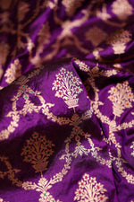 Handwoven Purple Banarasi Katan Silk Suit