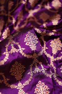 Handwoven Purple Banarasi Katan Silk Suit
