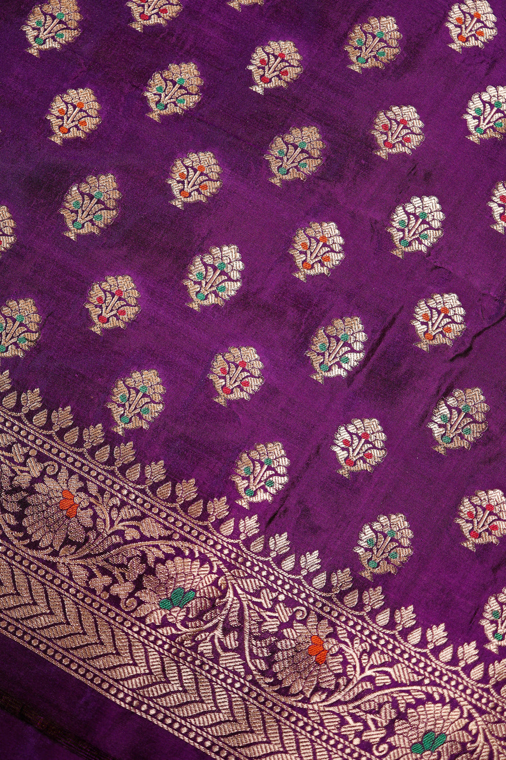 Handwoven Purple Banarasi Katan Silk Suit