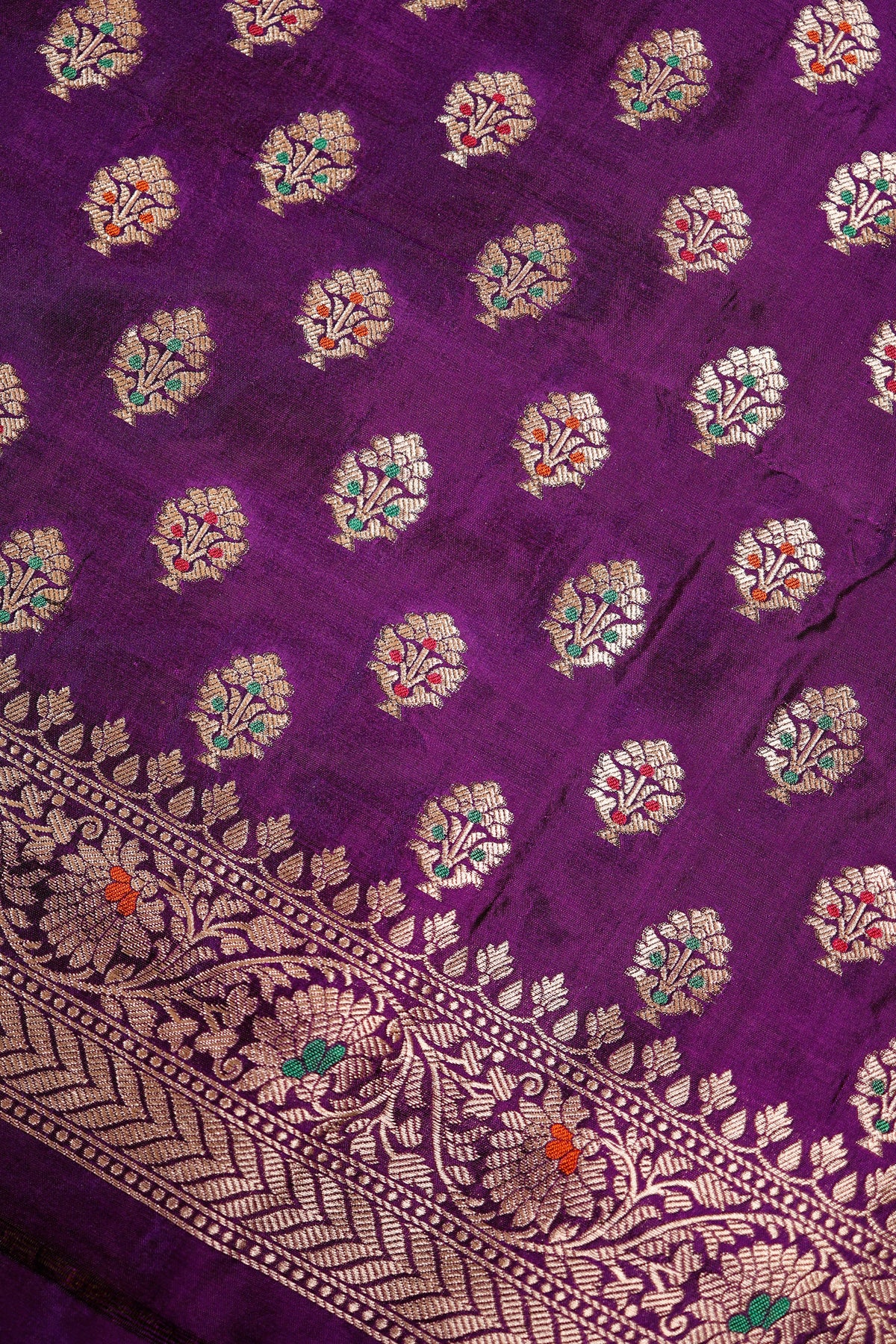 Handwoven Purple Banarasi Katan Silk Suit