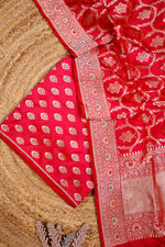 Handwoven Pink Banarasi Katan Silk Suit