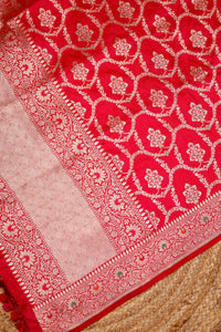 Handwoven Pink Banarasi Katan Silk Suit