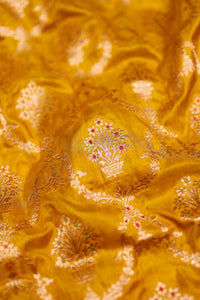 Handwoven Mustard Yellow Banarasi Katan Silk Suit