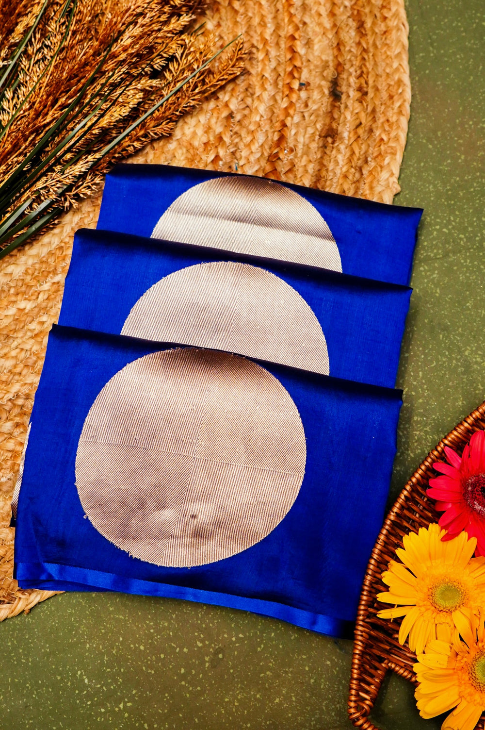Handwoven Blue Banarasi Katan Soft Silk Saree