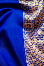Handwoven Blue Banarasi Katan Soft Silk Saree