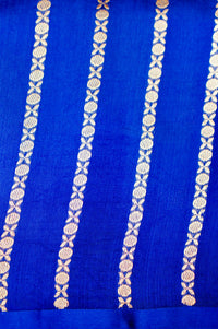 Handwoven Blue Banarasi Katan Soft Silk Saree