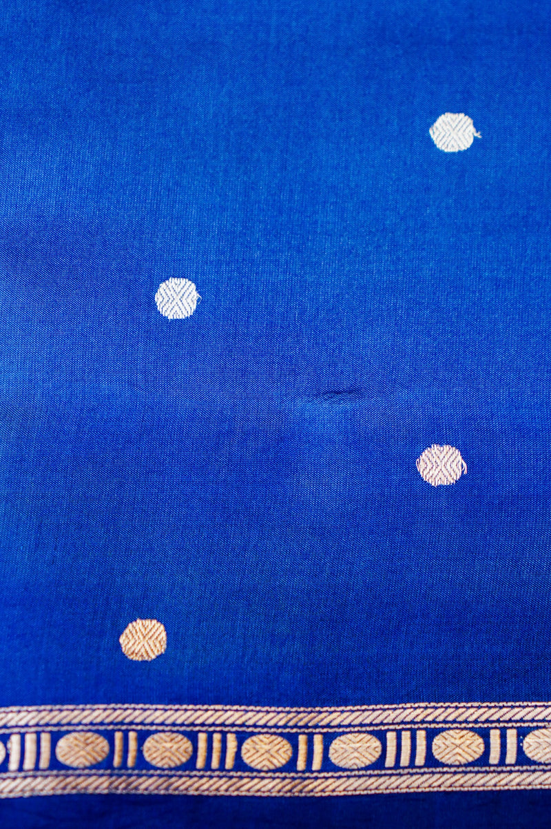 Handwoven Blue Banarasi Katan Soft Silk Saree
