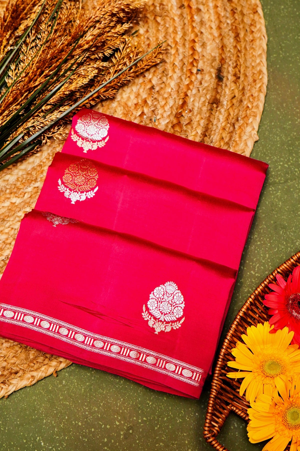 Handwoven Pink Banarasi Katan Soft Silk Saree