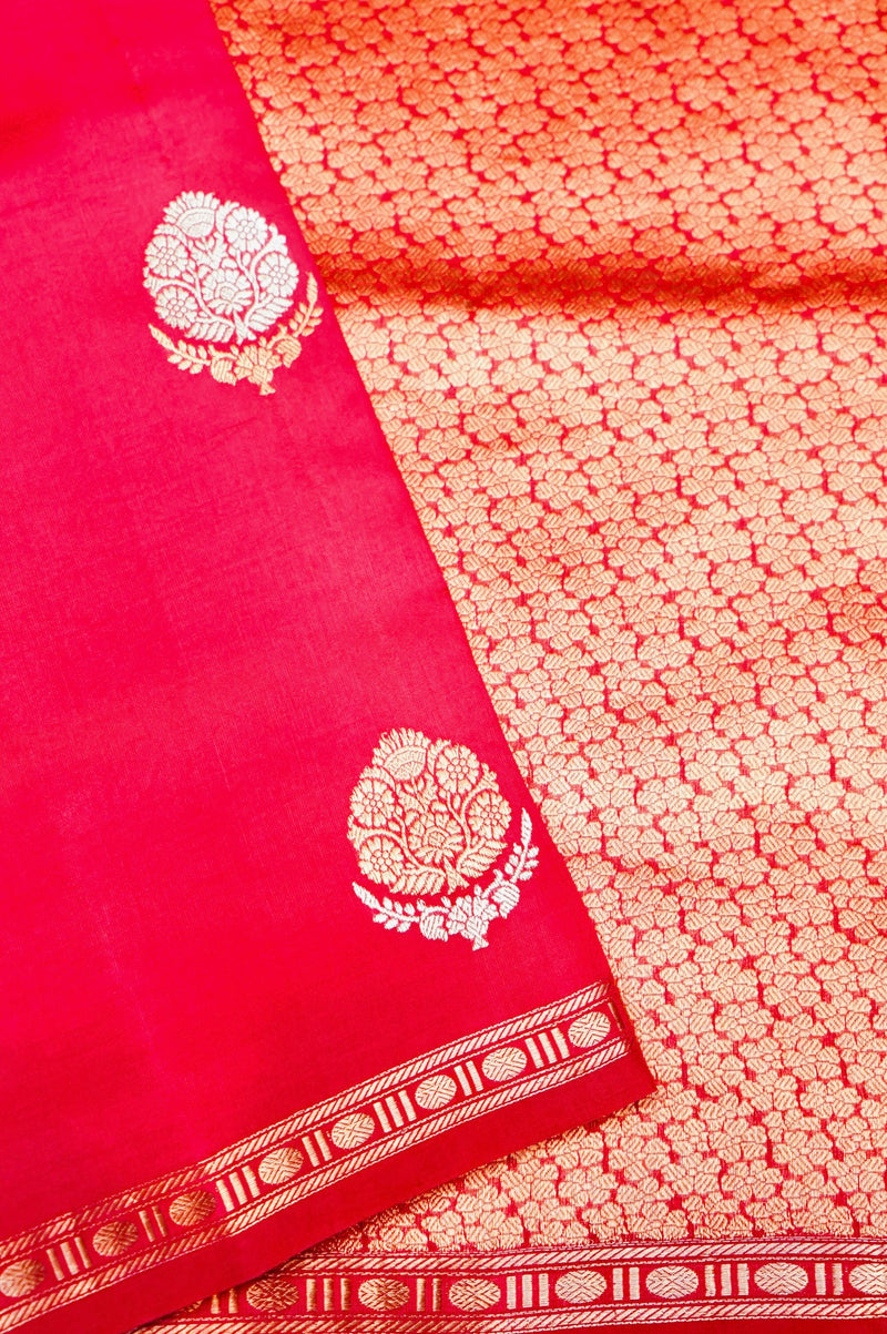 Handwoven Pink Banarasi Katan Soft Silk Saree