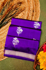 Handwoven Purple Banarasi Katan Soft Silk Saree