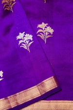 Handwoven Purple Banarasi Katan Soft Silk Saree