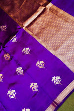 Handwoven Purple Banarasi Katan Soft Silk Saree