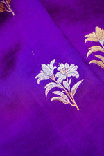 Handwoven Purple Banarasi Katan Soft Silk Saree