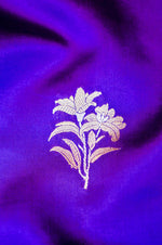 Handwoven Purple Banarasi Katan Soft Silk Saree