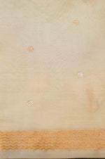Handwoven Off White Banarasi Katan Soft Silk Saree