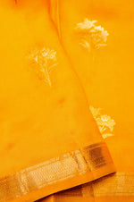 Handwoven Yellow Banarasi Katan Soft Silk Saree