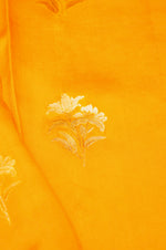 Handwoven Yellow Banarasi Katan Soft Silk Saree