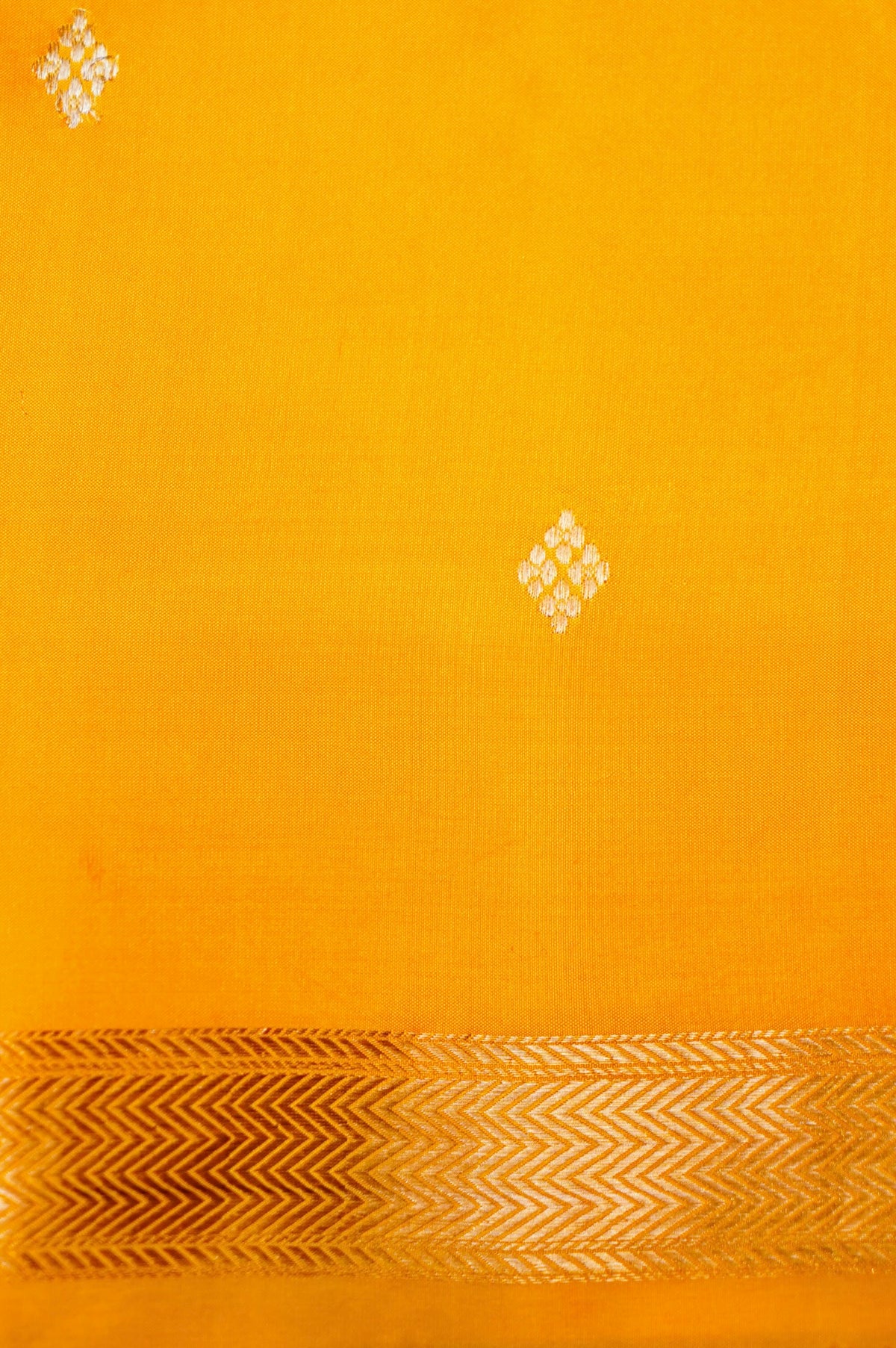 Handwoven Yellow Banarasi Katan Soft Silk Saree