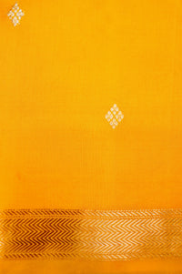 Handwoven Yellow Banarasi Katan Soft Silk Saree