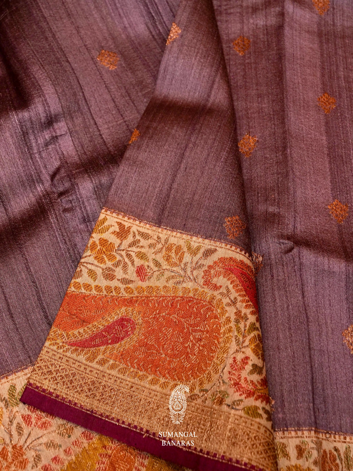 Handwoven Banarasi Tussar Silk Saree