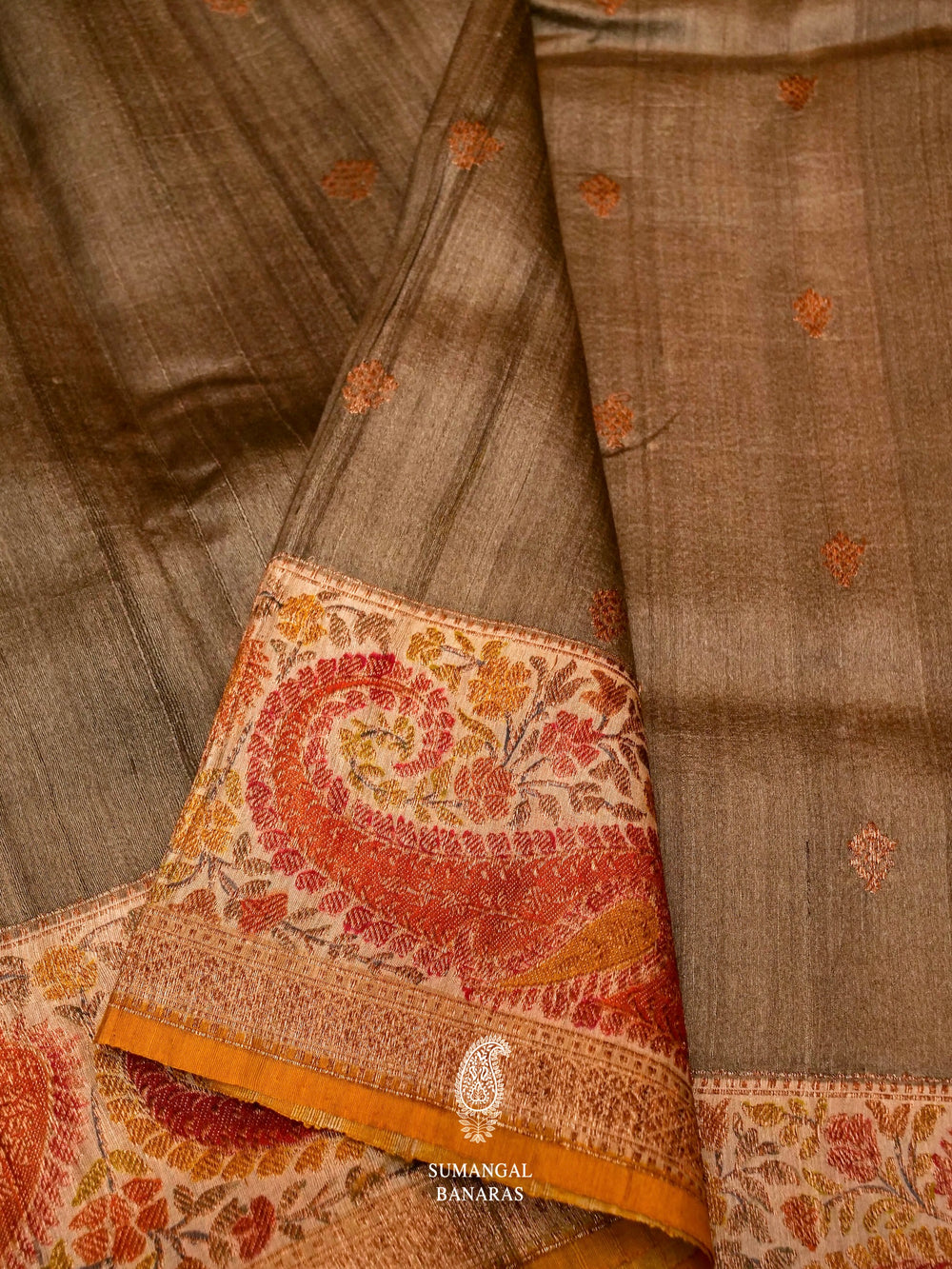 Handwoven Banarasi Tussar Silk Saree