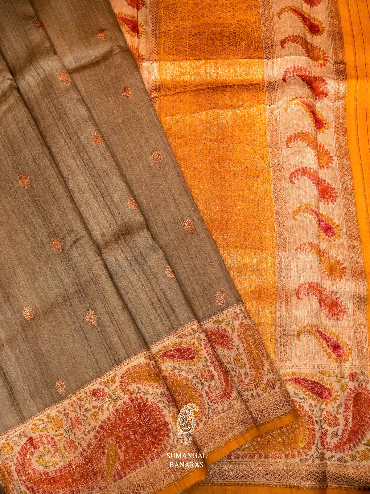 Handwoven Banarasi Tussar Silk Saree