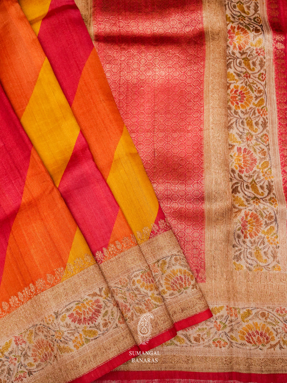 Handwoven Banarasi Tussar Silk Saree