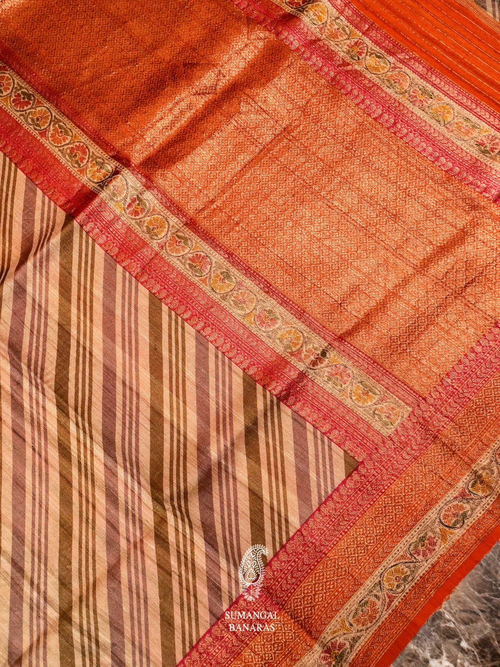 Handwoven Banarasi Tussar Silk Saree