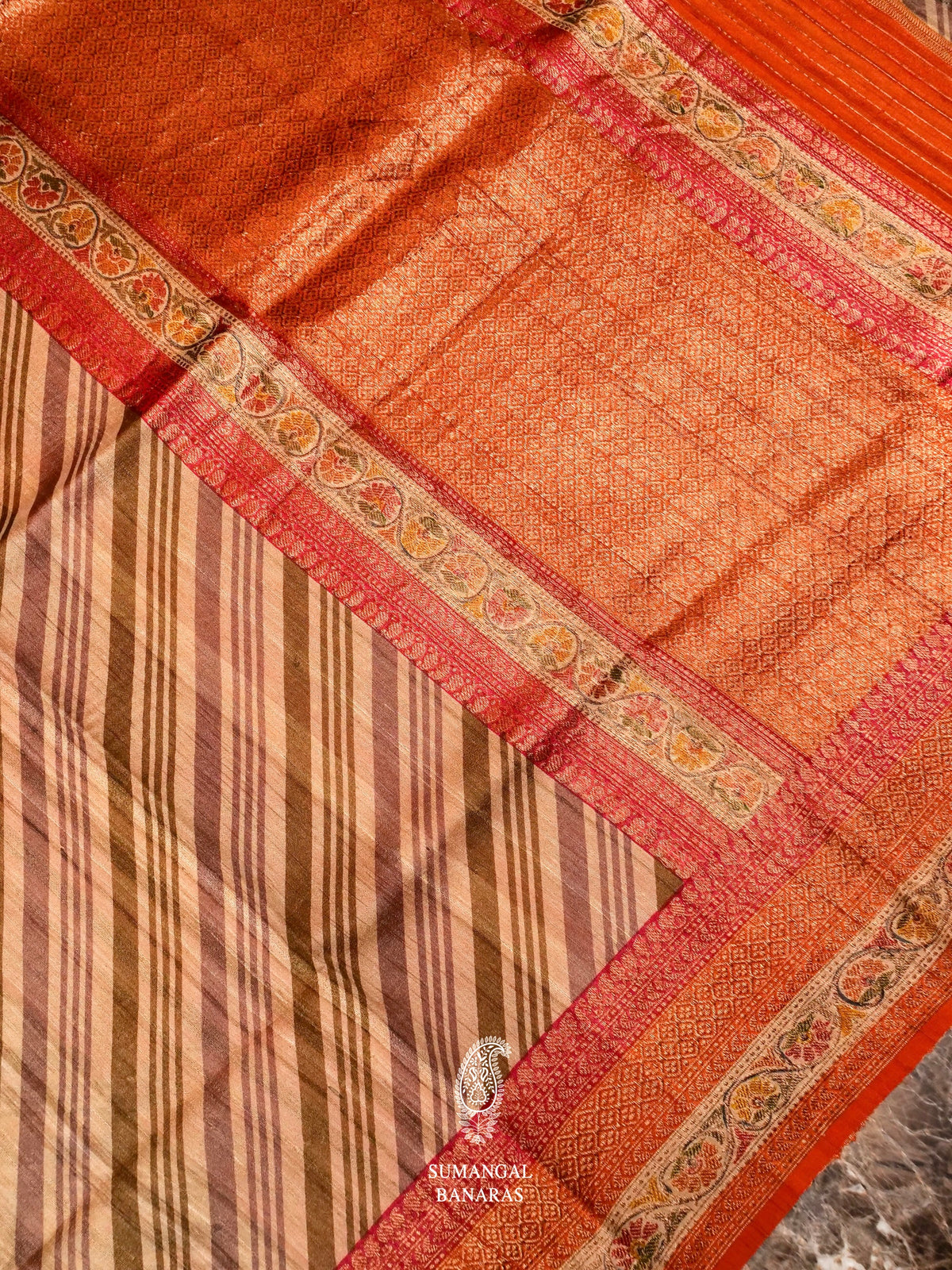 Handwoven Banarasi Tussar Silk Saree