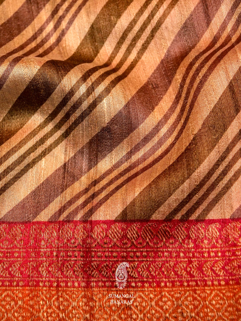 Handwoven Banarasi Tussar Silk Saree