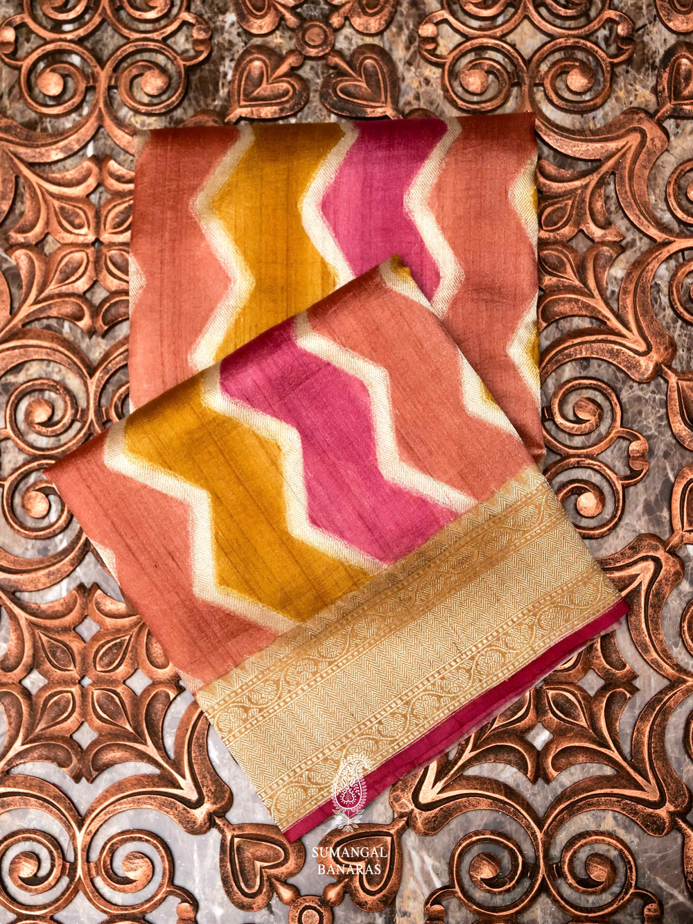 Handwoven Banarasi Tussar Silk Saree