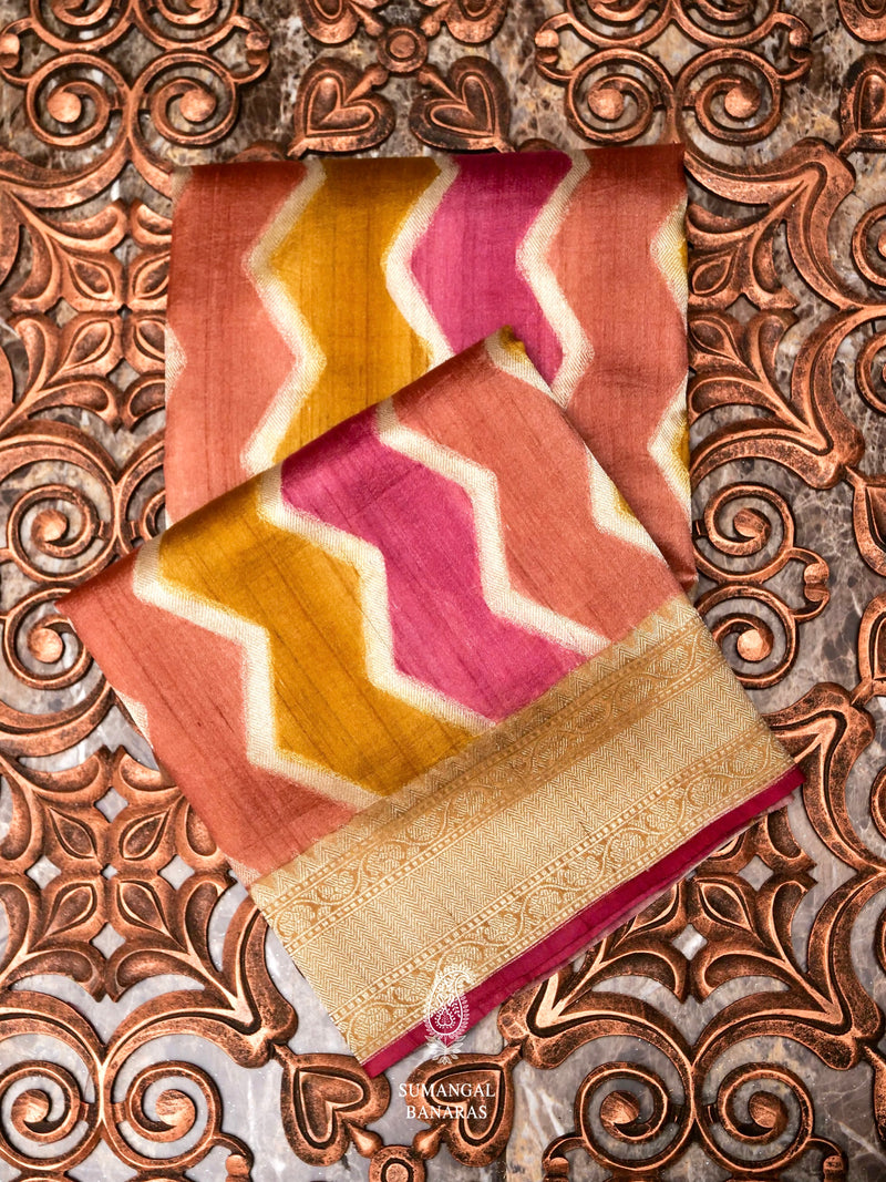 Handwoven Banarasi Tussar Silk Saree
