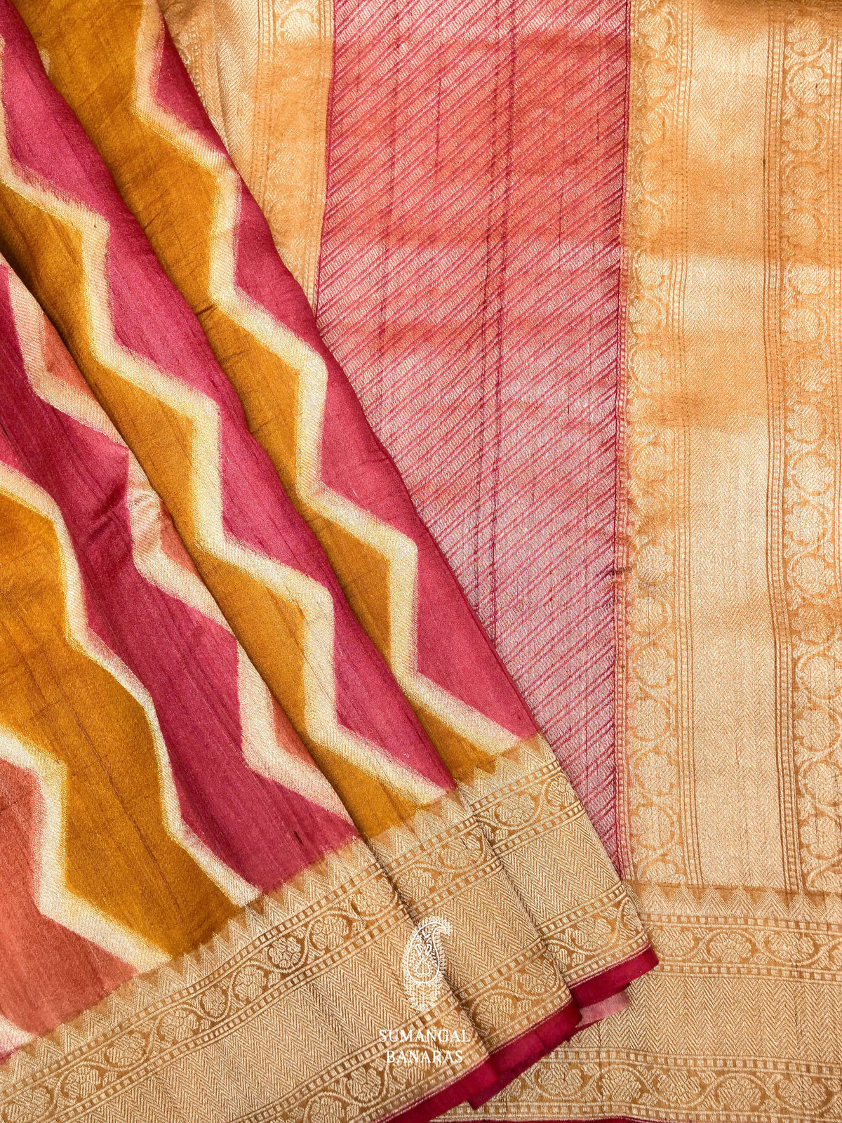 Handwoven Banarasi Tussar Silk Saree