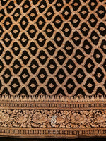 Handwoven Banarasi Black Khaddi Crepe Saree