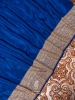 Handwoven Banarasi Royal Blue Khaddi Crepe Saree