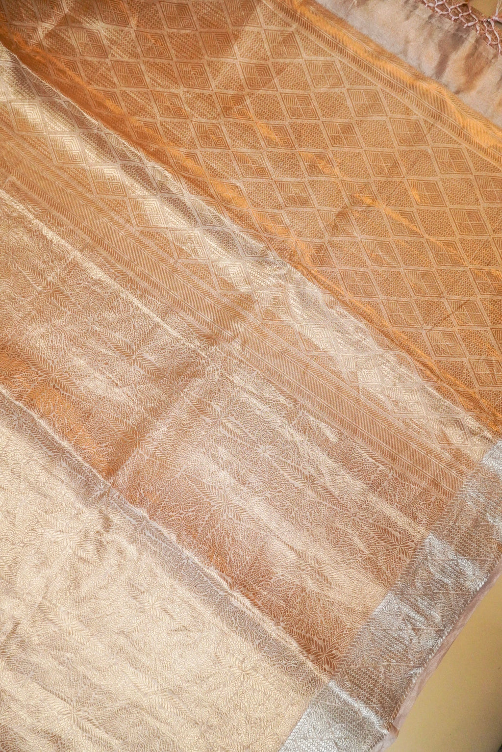 Handwoven Golden Banarasi Tissue Silk Saree