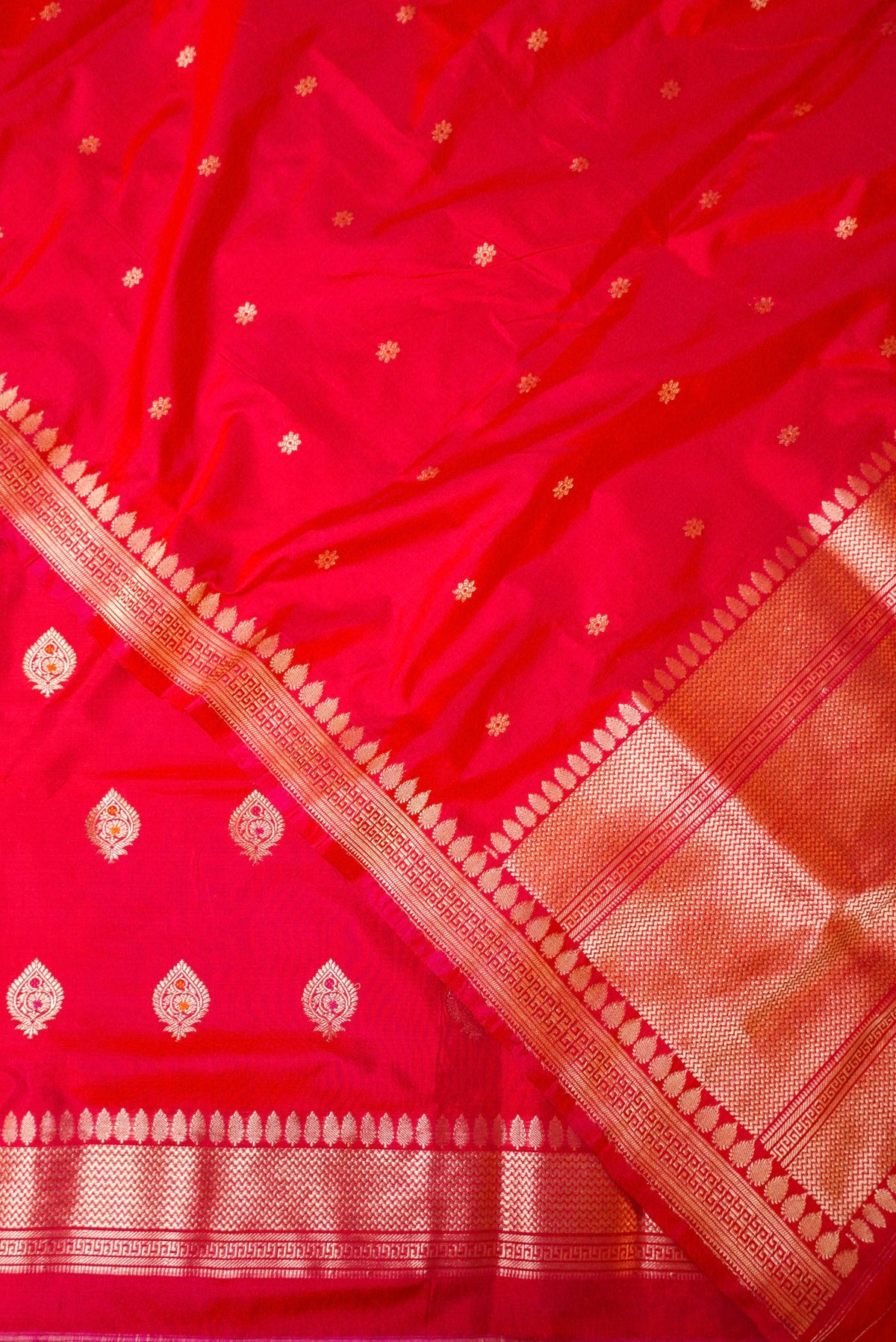 Handwoven Red Banarasi Katan Silk Suit