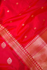 Handwoven Red Banarasi Katan Silk Suit