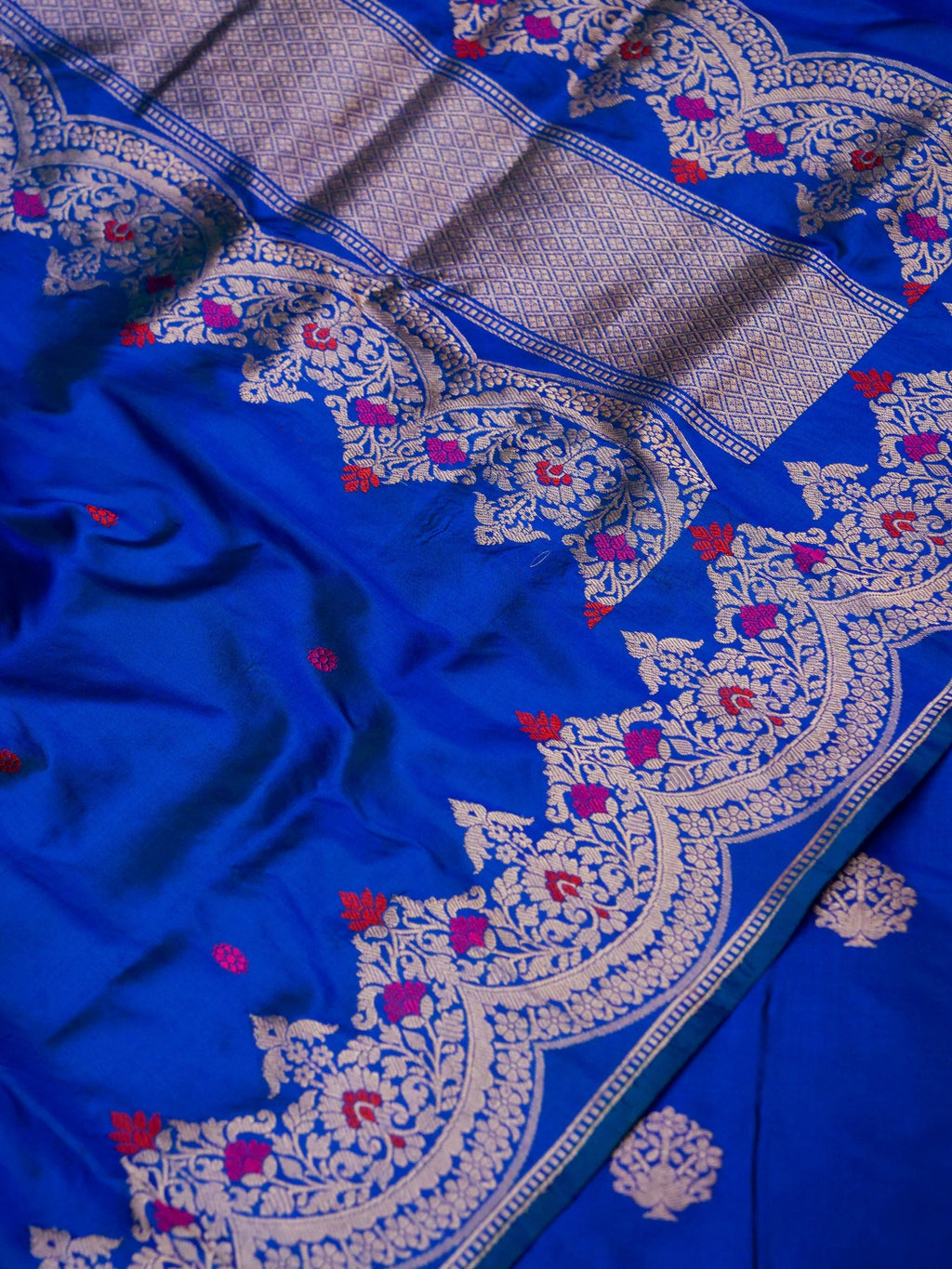 Handwoven Royal Blue Banarasi Katan Silk Suit