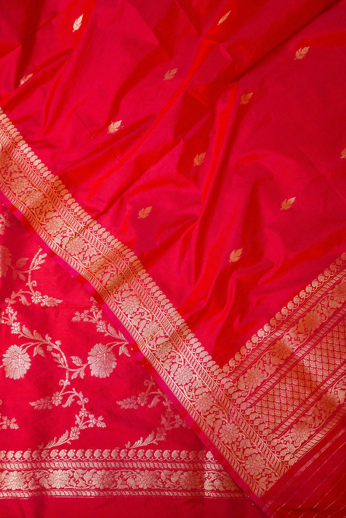 Handwoven Red Banarasi Katan Silk Suit