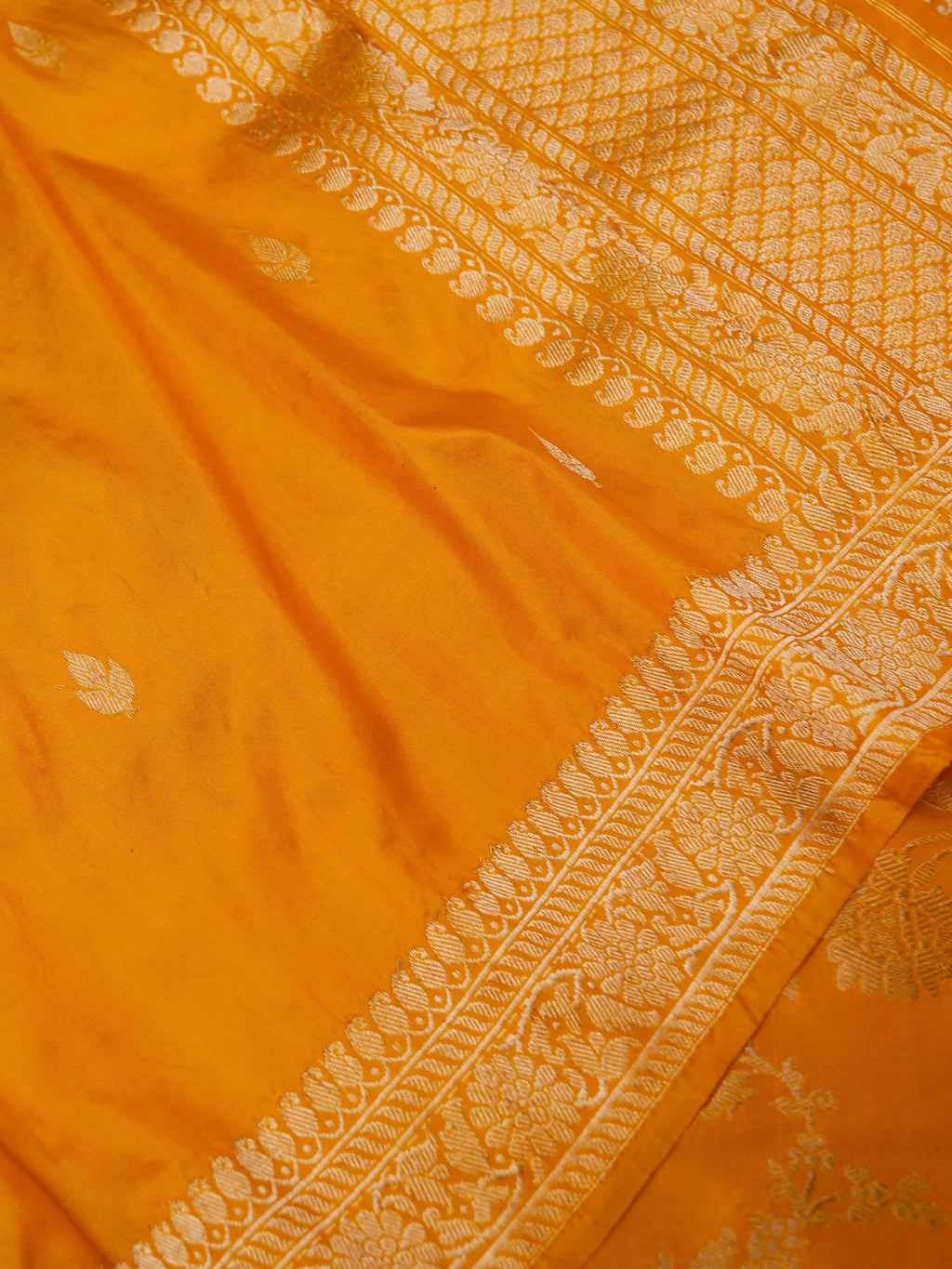 Handwoven Mustard Yellow Banarasi Katan Silk Suit