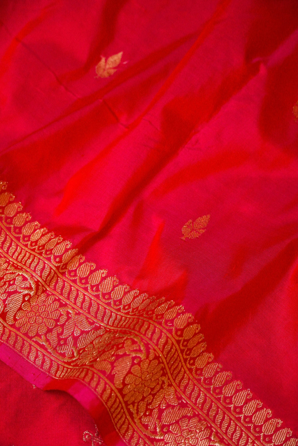 Handwoven Red Banarasi Katan Silk Suit