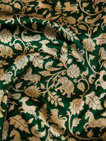 Handwoven Dark Green Banarasi Katan Silk Saree