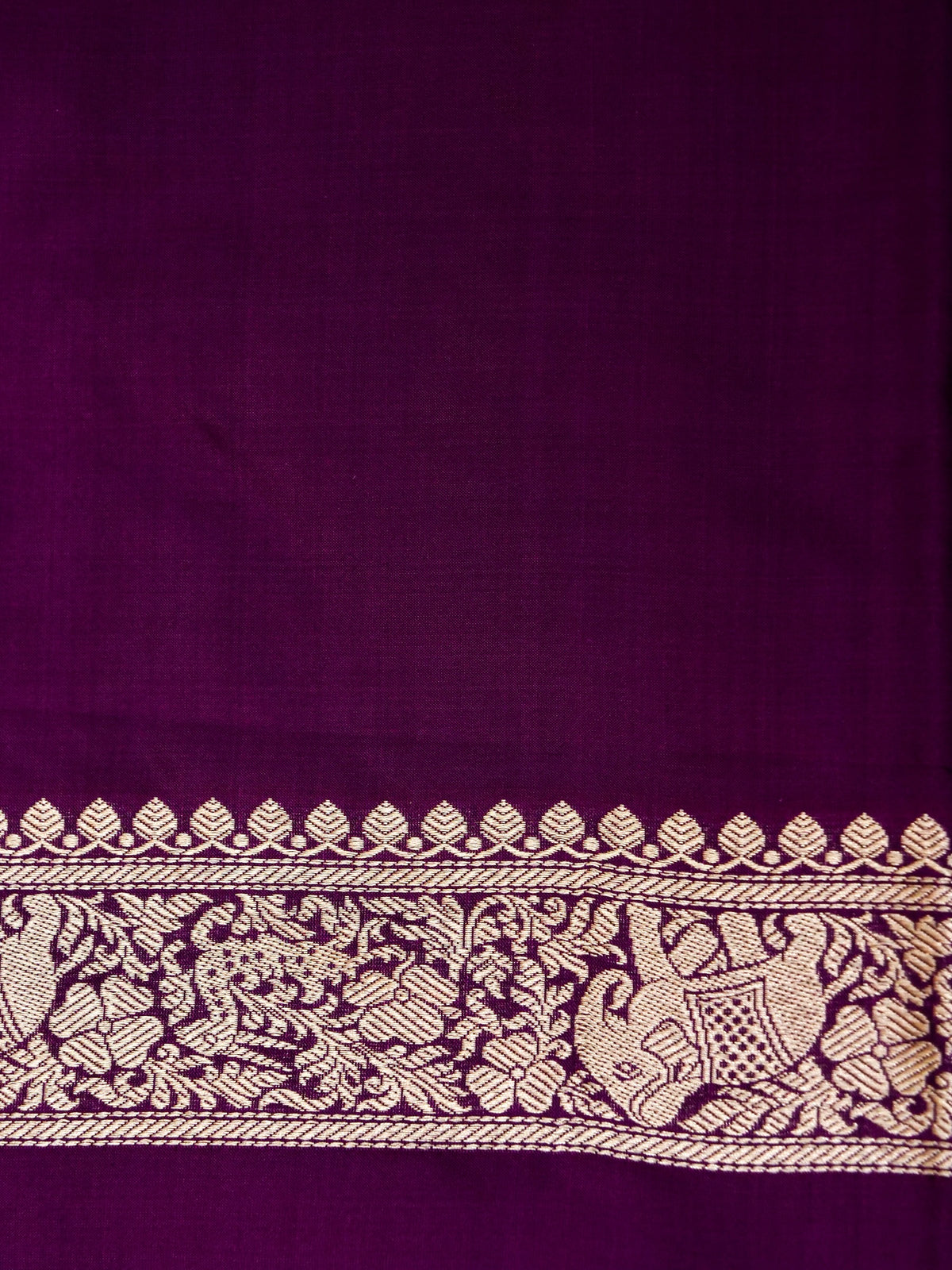 Handwoven Dark Purple Banarasi Katan Silk Saree